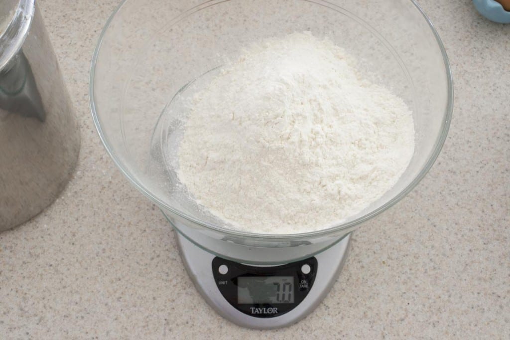 Weigh 7 ounces flour